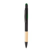 Stylo à bille stylet - aluminium, embase bambou, finition caoutchoutée - encre bleue Stylo à bille stylet - aluminium, embase bambou, finition caoutchoutée - encre bleue
