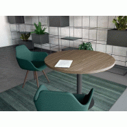 Table de réunion ronde Elvira - bois mélaminé 30 mm - pied métal - belle qualité - garantie 3 ans Table de réunion ronde Elvira - bois mélaminé 30 mm - pied métal - belle qualité - garantie 3 ans