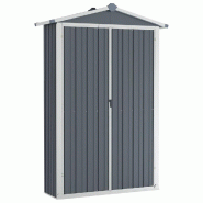 VidaXL Abri de jardin Gris 116x45x175 cm Acier galvanisé Modèle Atlas Factory - acier 46302
