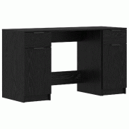 VidaXL Bureau avec porte Chêne noir 133 x 50 x 75 cm Bois d'ingénierie Modèle Atlas Infinite Mixte - 3332512