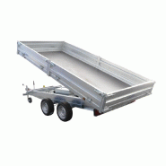 Benne Lider - PTAC 3500 Kg - 2 essieux freinés - Pompe électrique et manuelle - 400 x 190 x H35 cm - Référence PW1.2LUX