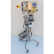 Capsuleuse sur châssis inox avec embase en X