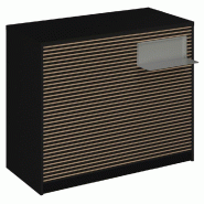 Comptoir Vertigo H T01nat. Spl.Droit L120cm 2tabl.Couliss. 4tab.Amovib. - noir