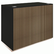 Comptoir Vertigo T01 avec tiroir MDF naturel et noir 120x60x93cm