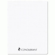 CONQUERANT Lot de 5 Cahier Classique PP piqué 24x32, 192p./96 feuilles 70g/m², quadrillé 5x5, incolore - 3020120282251