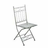 Décoshop26 - Chaise pliable de jardin terrasse balcon design rustique en fer forgé vert vieilli 10_0003863 - 3000251813869