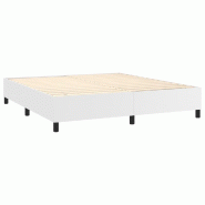 Décoshop26 - Sommier à lattes sur pieds cadre de lit 160x200 cm synthétique blanc TDL0207361 - blanc 3001188788008