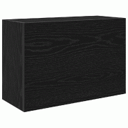 Helloshop26 - Armoire murale de bain noire design pratique 60 x 25 x 40 cm multifonctionnelle ambiance minimaliste en bois noir 02_0051261 - noir Bois