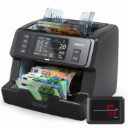 Jubula MV-400 compteuse de billets 1CIS avec écran tactile, comptage mixte, détection des faux billets, testée BCE, 10 devises - noir MV-400