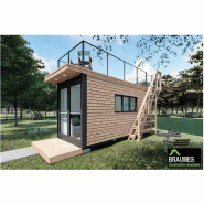 Mini-maison container avec toit terrasse LUNA - studio de jardin sans permis de construire, 15 m², 20 m² ou 30 m²