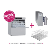 Lave verres avec osmoseurs et 3 paniers de lavage 500x500mm - TOPTECH520 Lave verres avec osmoseurs et 3 paniers de lavage 500x500mm - TOPTECH520