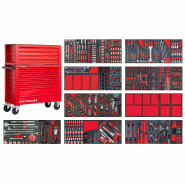 Servante d'atelier complète large - 11 tiroirs - Coffre supérieur XXL - 729 outils en acier Chrome Vanadium MW Tools MWE799R33X_0