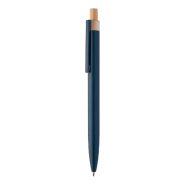 Stylo à bille en aluminium recyclé - bouton pression en bambou - encre bleue Stylo à bille en aluminium recyclé - bouton pression en bambou - encre bleue
