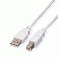 VALUE Câble USB 2.0 Type A-B, blanc, 1,8 m_0