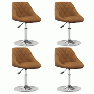 VidaXL Chaises à manger pivotantes lot de 4 Marron Velours Modèle Xamira - 3088756