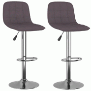 VidaXL Tabourets de bar lot de 2 taupe tissu Modèle Vertex Plus - 333954_0