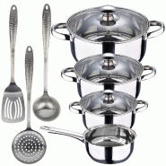 Batterie de cuisine 7pcs San Ignacio et 3 ustensiles de cuisine en acier inoxydable - multi-matériau PK2601