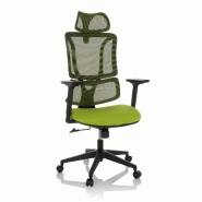 Chaise de bureau / chaise pivotante ERGOMY assise tissu / dossier résille vert mybuero - vert polyester 719248