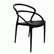 Chaise empilable d'extérieur en polypropylène Toulon coloris noir par 4