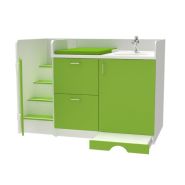 Compact lavabo rangement 2 tiroirs et escalier fixe