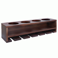 Décoshop26 - Etagère murale design moderne pour 4 bouteilles et 6 verres 12 x 48 x 12 cm en bois marron 04_0009088 - verre 3000267310598