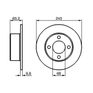 Disque de frein Bosch 0986478073 - arrière, plein, 4 trous, épaisseur 10 mm - boîte de 2 Disque de frein Bosch 0986478073 - arrière, plein, 4 trous, épaisseur 10 mm - boîte de 2