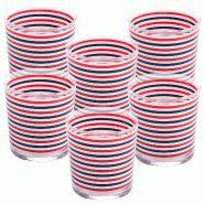 El Ganso - Lot de 6 verres en cristal 345 ml - rouge aluminium PK7344