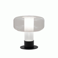 Fabas Luce Lampe De Table Transparente Flick, Structure En Métal Et Verre Borosilicate, Variateur Tactile, Douille E14 15 W, Indice De Protection Ip2