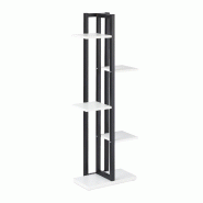 Helloshop26 - Étagère à plantes en escalier 117 x 43 x 22 cm supports robustes design contemporain en acier noir 13_0011042 - noir métal 3000245546896
