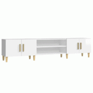 Helloshop26 - Meuble TV design épuré rangement pratique 180 x 31 x 40 cm en bois d'ingénierie blanc brillant 02_0048267 - blanc Bois massif 3000235