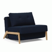 INNOVATION LIVING  FAUTEUIL DESIGN SOFABED CUBED 02 WOOD MIXED DANCE BLUE CONVERTIBLE LIT 200*90 CM