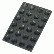LACOR Moule en silicone platine NOIR 60x40 pour BRIOCHETTE 24 cavités 79x35 mm, 84 ml - silicone 66760