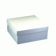 Papstar 10 boîtes à gâteaux, avec couvercle, carton carré 30 cm x 30 cm x 10 cm blanc - blanc en carton 18856