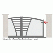 Portail coulissant à rail ascot / simple vantail / bombé / semi-ajouré / en aluminium