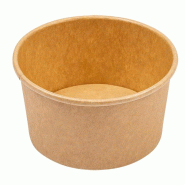 Pot à Glace Kraft 100ml NOVACUP ECO PACK Carton Recyclable Sorbet Dessert Glacé Snacking VAE Nomade ø75x45mm Idéal Glace Artisanale - Lot de 3000