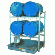 Rayonnage 800 pour 4 fûts de 220 litres - Pour huiles, lubrifiants - CEMO - 7671F Rayonnage 800 pour 4 fûts de 220 litres - Pour huiles, lubrifiants - CEMO - 7671F