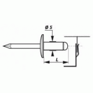 Rivet à collerette alu et inox