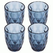 San Ignacio - Lot de 4 verres en cristal bleus de 260 ml - bleu verre Q4821