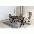 SKRAUT HOME - TABLE À MANGER, MEUBLE SALLE À MANGER, 140X90X74CM, POUR 6 PERSONNES, MEUBLES DE SALON, STYLE INDUSTRIEL, CHÊNE FONCÉ