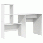 VidaXL Bureau Blanc 131,5 x 50 x 106,5 cm Bois d'ingénierie Modèle Titan Panorama - 3337265