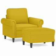 VidaXL Fauteuil avec repose-pied jaune 60 cm velours Modèle Orion Master Advance - 3201211