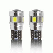 Ampoules veilleuses led t10 w5w haut de gamme canbus 6w cree - blanc  t10-076-w /2