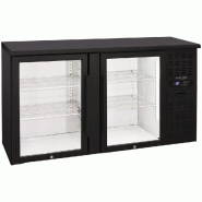Arrière-bar noir 2 portes vitrées - 315 L | Coolhead - QBG200
