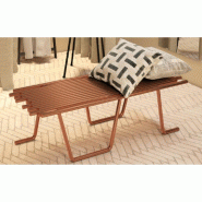 Banc tubulaire L130 x P 43 x H 40 cm laqué cuivre