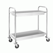 Chariot de service en inox 860x530 mm - 2 bacs PREMIUM - GOLDINOX - argenté Acier inoxydable 18/0 3701770838967_0