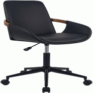 CLP Chaise de bureau Daina Similicuir HBT: 81x53x57 cm Noyer Noir - noir polyester 327570