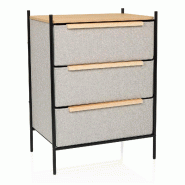 Commode STUVAR 58x40x79cm 3 compartiments taupe hjh LIVING - beige plastique 860012 Commode STUVAR 58x40x79cm 3 compartiments taupe hjh LIVING - beige plastique 860012
