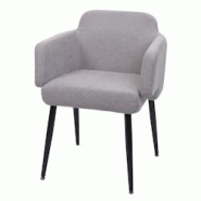 Décoshop26 - Chaise de salle à manger rembourrée avec accoudoirs tissu/textile métal gris 04_0006342 - gris 3000261718178 Décoshop26 - Chaise de salle à manger rembourrée avec accoudoirs tissu/textile métal gris 04_0006342 - gris 3000261718178