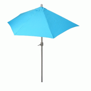 Décoshop26 - Demi parasol semi-circulaire balcon terrasse UV 50+ polyester/aluminium 3kg avec une portée de 300 cm turquoise sans 04_0003903 - alumi