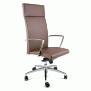 Fauteuil direction VIVA - Finition cuir - Accoudoirs fixes chromés - Haut dossier avec appui-tête - Référence VP02 Fauteuil direction VIVA - Finition cuir - Accoudoirs fixes chromés - Haut dossier avec appui-tête - Référence VP02